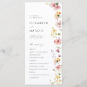 Boho-Wiesen-Wildblumen-Hochzeitsprogramm Programm (Vorderseite)