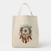 Boho Wild and Free Grocery Tasche (Rückseite)
