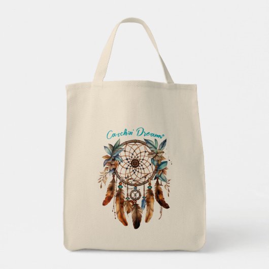 Boho Wild and Free Grocery Tasche (Rückseite)