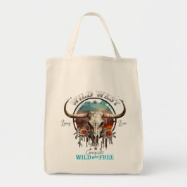 Boho Wild and Free Grocery Tasche