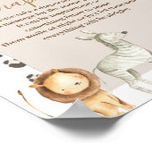 Boho Wild Animals Pampas Grass Spate Night Diapers Poster (Ecke)