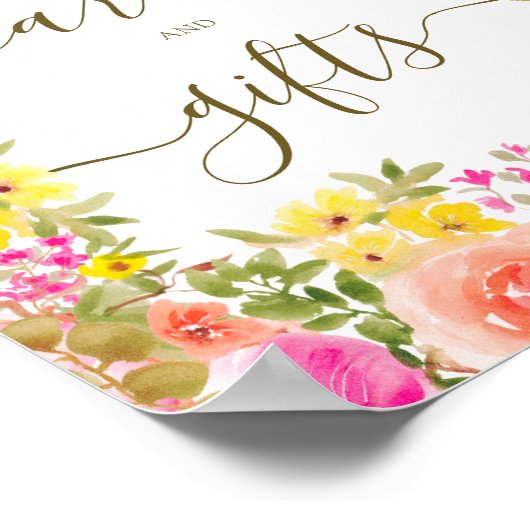 Boho wild Blume Gartenschild Brautparty Poster (Ecke)