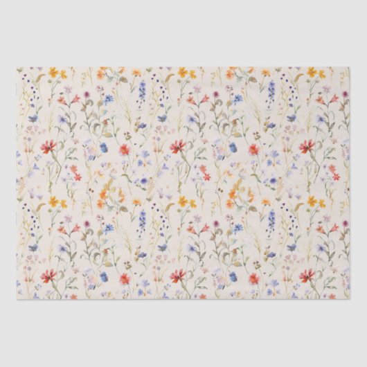 Boho Wild Blume Small Business Packaging Seidenpapier (Vorderseite)