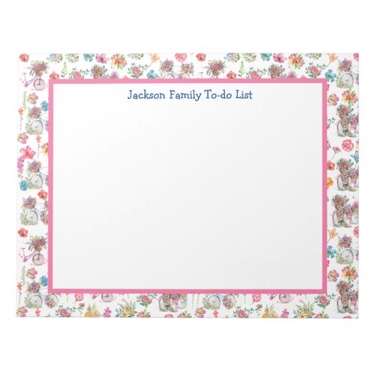 Boho Wild Blume Sommer Vintager Fahrradplaner Notizblock (Vorderseite)