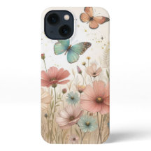 Boho Wild Blume und Butterflies iPhone Case