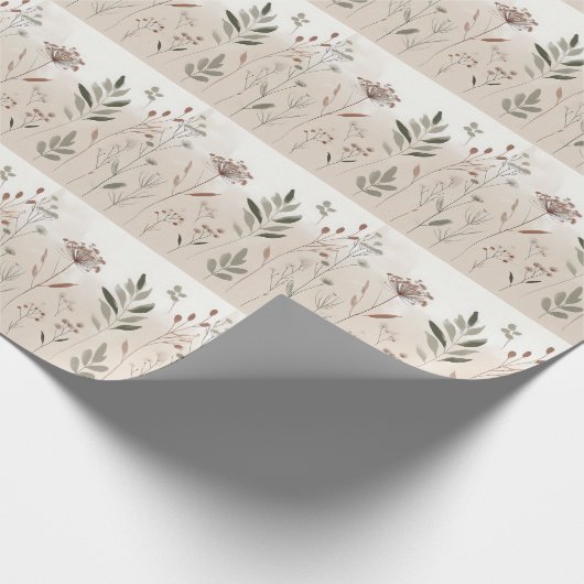 Boho Wild Blume | Wüstengarten-Blumenmuster Geschenkpapier (Ecke)