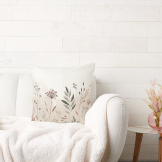 Boho Wild Blume | Wüstengarten-Blumenmuster Kissen