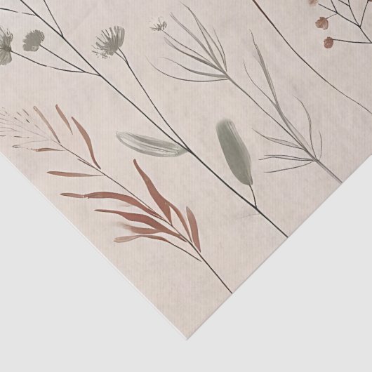 Boho Wild Blume | Wüstengarten-Blumenmuster Seidenpapier (Detail)