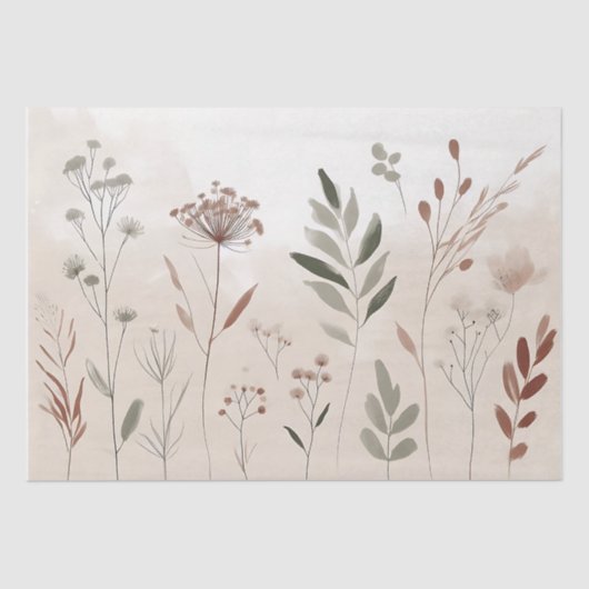 Boho Wild Blume | Wüstengarten-Blumenmuster Seidenpapier (Vorderseite)