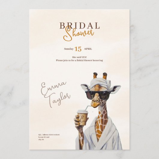 boho wild bridal shower safari invitation einladung (Vorderseite)