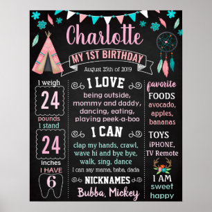 Boho Wild ein amerikanischer Ureinwohner zum Gebur Poster