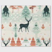 Boho Wild Forest Deer Geschenkpapier (Flach)