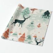 Boho Wild Forest Deer Geschenkpapier (Ungerollt)