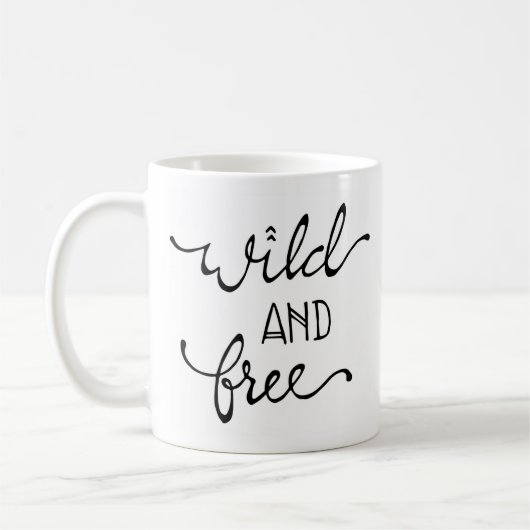 Boho Wild & Free Hand Lettering Kaffeetasse (Links)