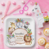 Boho Wild Giraffe Zebra Elephant Baby Shower Pappteller (Party)
