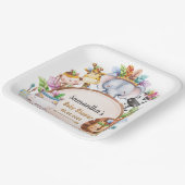 Boho Wild Giraffe Zebra Elephant Baby Shower Pappteller (Gewinkelt)