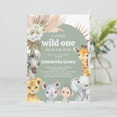 Boho Wild One Baby Shower Einladung (Stehend Vorderseite)