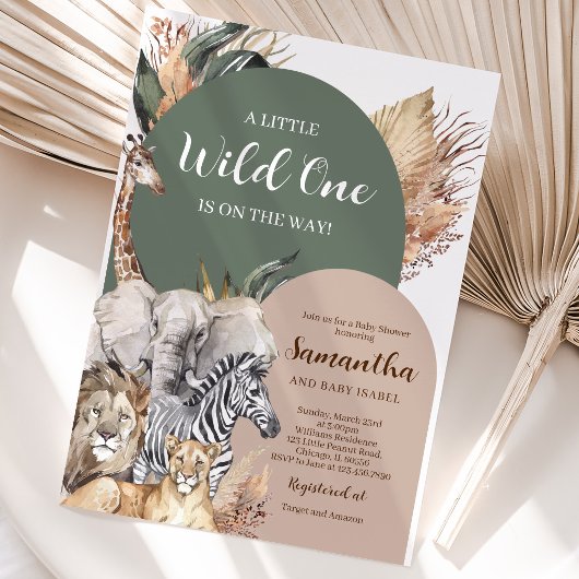 Boho Wild One Baby Shower Einladung