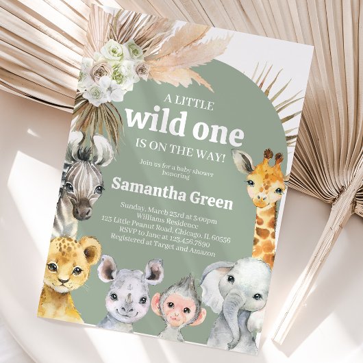 Boho Wild One Baby Shower Einladung