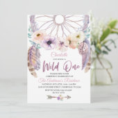 Boho Wild One Dreamcatcher Einladung zum Geburtsta (Stehend Vorderseite)
