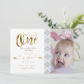 Boho Wild One | Einladung zum ersten Geburtstag (Stehend Vorderseite)