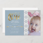 Boho Wild One | Erste Geburtstagspartei Einladung (Vorne/Hinten)