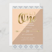 Boho Wild One | Erste Geburtstagspartei Einladung (Vorne/Hinten)
