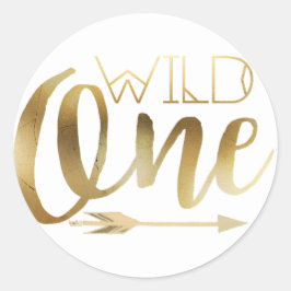Boho Wild One | Erste Geburtstagspartei Runder Aufkleber