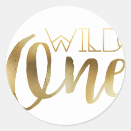 Boho Wild One | Erste Geburtstagspartei Runder Aufkleber