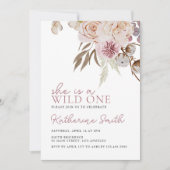 Boho Wild One | WILDBLUME | Blumenmädchen Geburtst Einladung (Vorderseite)