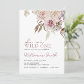 Boho Wild One | WILDBLUME | Blumenmädchen Geburtst Einladung (Stehend Vorderseite)