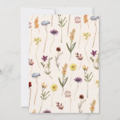 Boho Wild & Onederful Wildblumen-Regenbogen-Geburt Einladung (Rückseite)