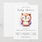 Boho Wild Owl Baby Shower Einladung (Vorne/Hinten)