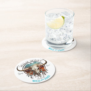 Boho Wild und Free Runder Pappuntersetzer