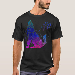 Boho Wild Und Frei Wasserfarbe Heulender Wolf Männ T-Shirt