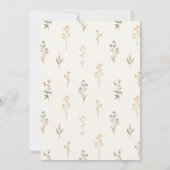 Boho Wildblume 1. Geburtstag Einladung (Rückseite)