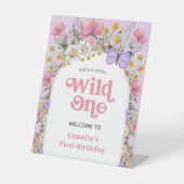 Boho Wildblume 1. Geburtstag Willkommen Sockelschild (Vorderseite)
