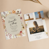 Boho Wildblume 3 Foto Graduation Party Einladung