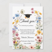Boho Wildblume Abschluss Foto danke Karte (Vorderseite)