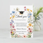 Boho Wildblume Abschluss Foto danke Karte (Stehend Vorderseite)