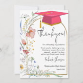 Boho Wildblume Abschluss Foto danke Karte (Vorderseite)