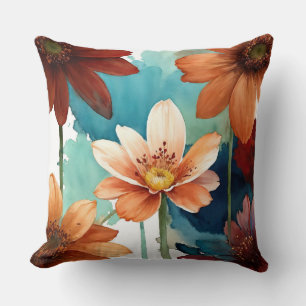 Boho Wildblume abstrakt Kissen