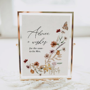 Boho Wildblume Advice and Wises Brautparty Poster
