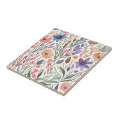 Boho Wildblume Aquarellblütenpastel Akzent Fliese (Seite)