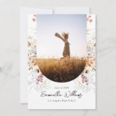 Boho Wildblume Arch Abschluss Danke, Card Einladung (Rückseite)