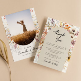 Boho Wildblume Arch Abschluss Danke, Card Einladung