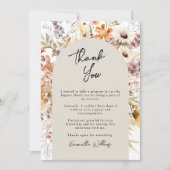 Boho Wildblume Arch Abschluss Danke, Card Einladung (Vorderseite)