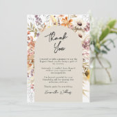Boho Wildblume Arch Abschluss Danke, Card Einladung (Stehend Vorderseite)