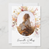 Boho Wildblume Arch Abschluss Danke, Card Einladung (Rückseite)