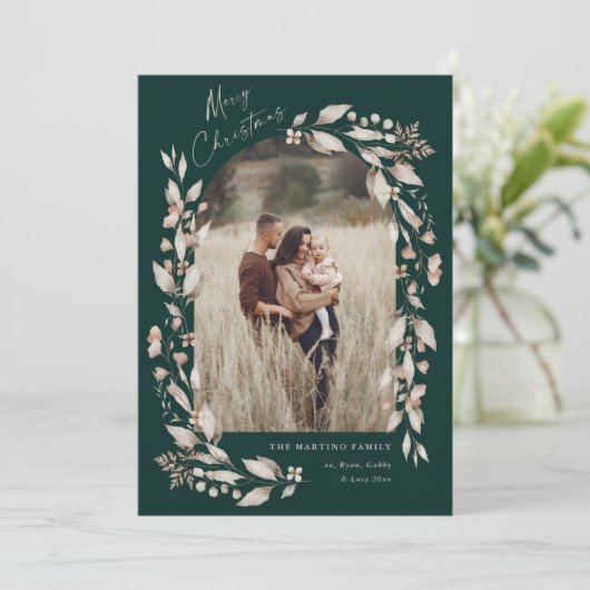 Boho Wildblume Arch Foto Weihnachten (Stehend Vorderseite)